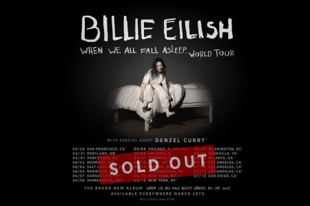 A turnê “WE ALL FALL ASLEEP”, da cantora Billie Eilish, já vendeu mais de 138 mil ingressos