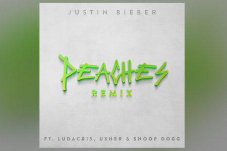 JUSTIN BIEBER CONTA COM A COLARBORAÇÃO DE LUDACRIS, USHER E SNOOP DOGG NO LANÇAMENTO DA VERSÃO REMIX DE “PEACHES”