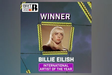 BILLIE EILISH GANHOU, PELO TERCEIRO ANO SEGUIDO, O BRIT AWARDS NA CATEGORIA ARTISTA DO ANO