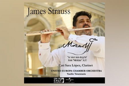 JAMES STRAUSS, EM COLABORAÇÃO COM CATI SARA LÓPEZ, UNITED EUROPA CHAMBER ORCHESTRA, VASILIS TSIATSIANIS, APRESENTA O SINGLE E VÍDEO DE “MOZART: SE VIVER NON DEGG’IO”