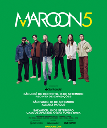O Maroon 5 acaba de anunciar datas extras para a turnê que passa pelo Brasil em 2026